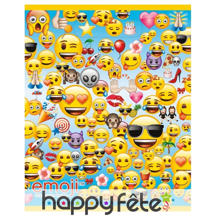 8 Sacs cadeaux émoticones de 18 x 23 cm