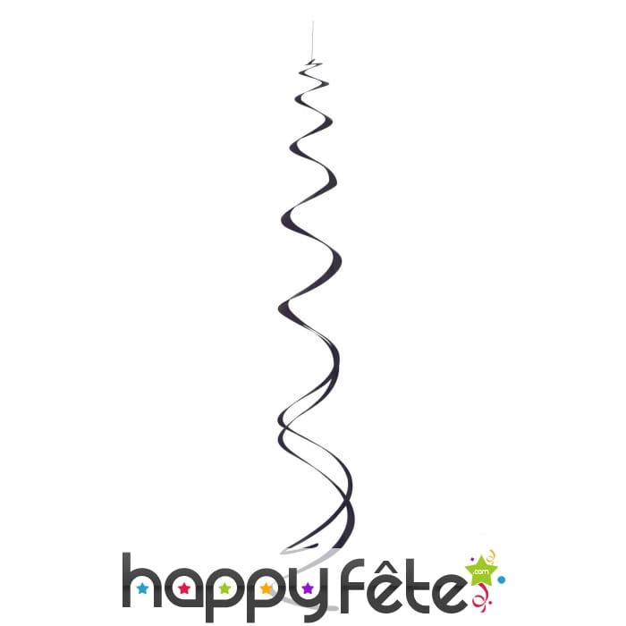 8 suspensions noires spirales de 66cm