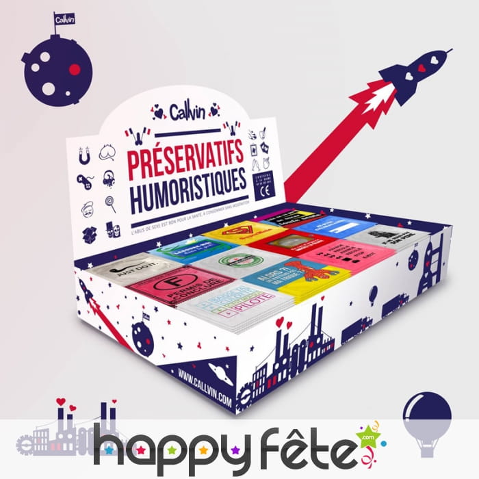 90 préservatifs humoristiques, 9 modèles
