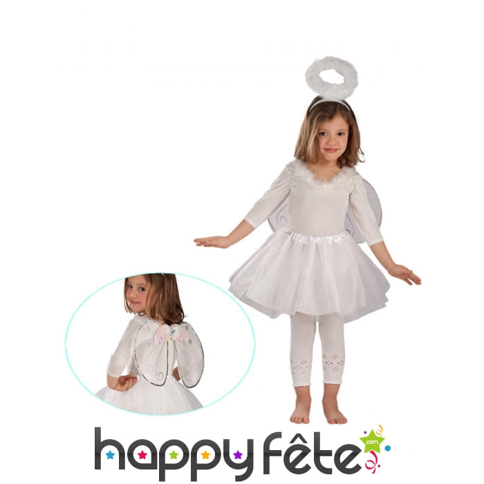 Accessoire ange blanc jupe bouffante pour fille