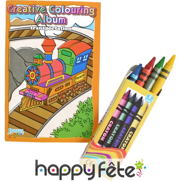 Album a colorier avec crayons en cire