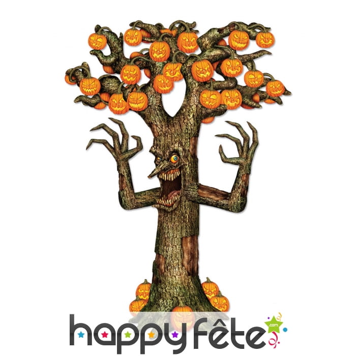 Arbre à citrouille, déco murale de 1,8m