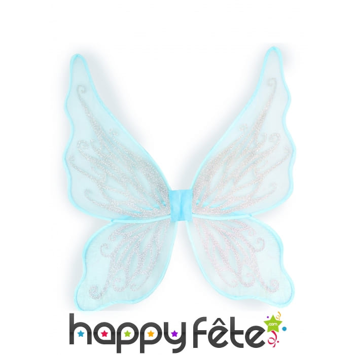 Ailes bleues de papillon argenté pour enfant