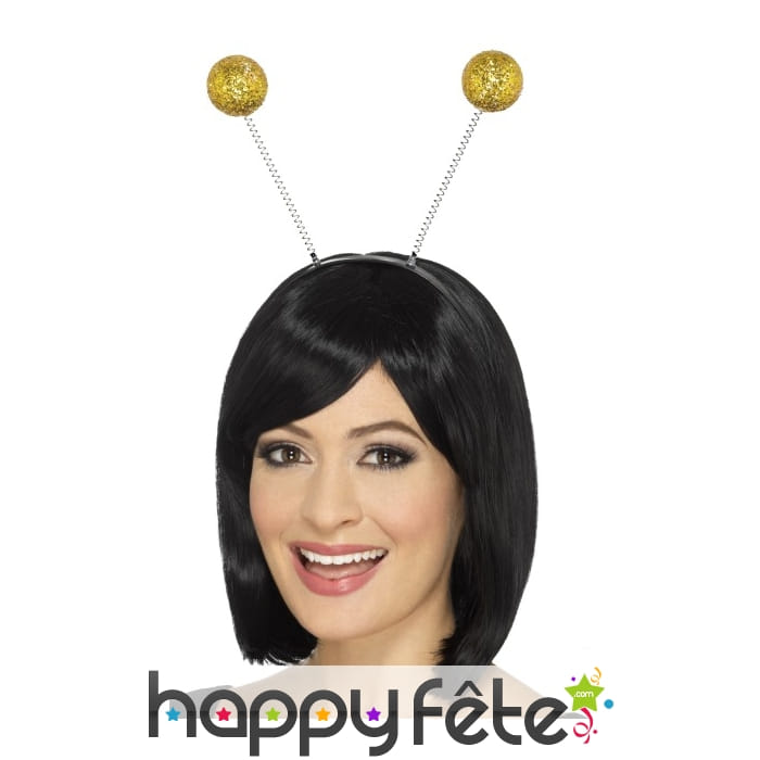 Antennes boules dorées avec paillettes