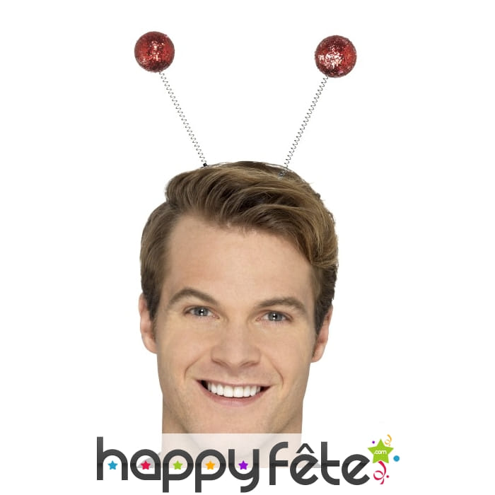 Antennes boules rouges à paillettes