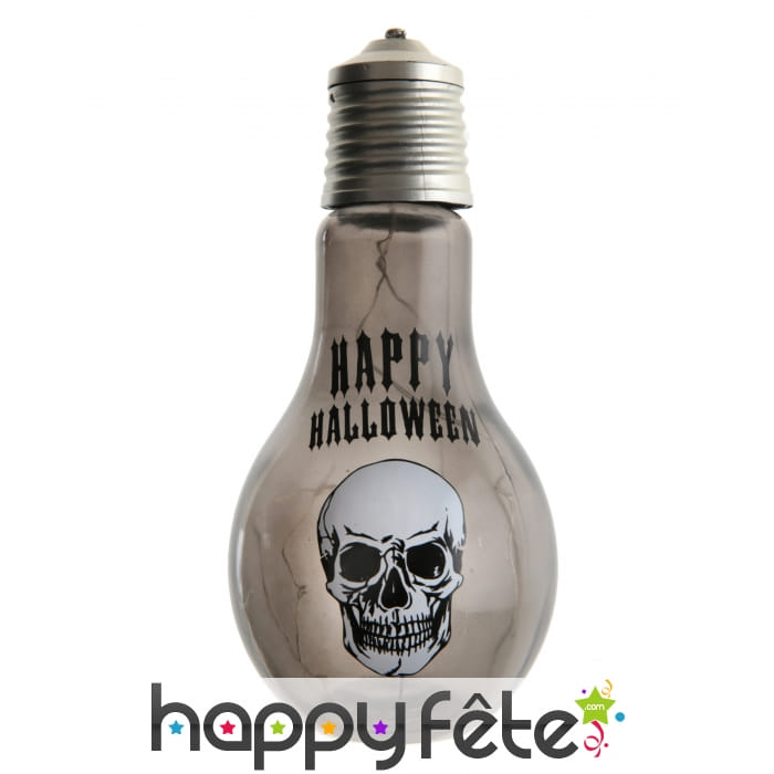 Ampoule crâne Happy Halloween de 11x21 cm