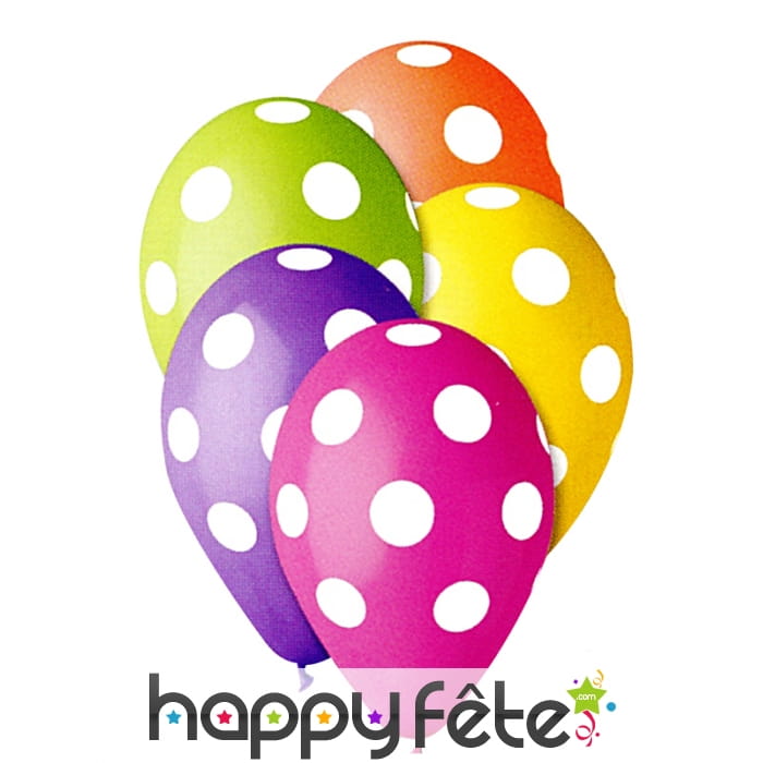 Assortiement de 10 ballons à pois