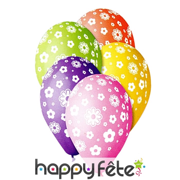Assortiement de 10 ballons flowers pastel