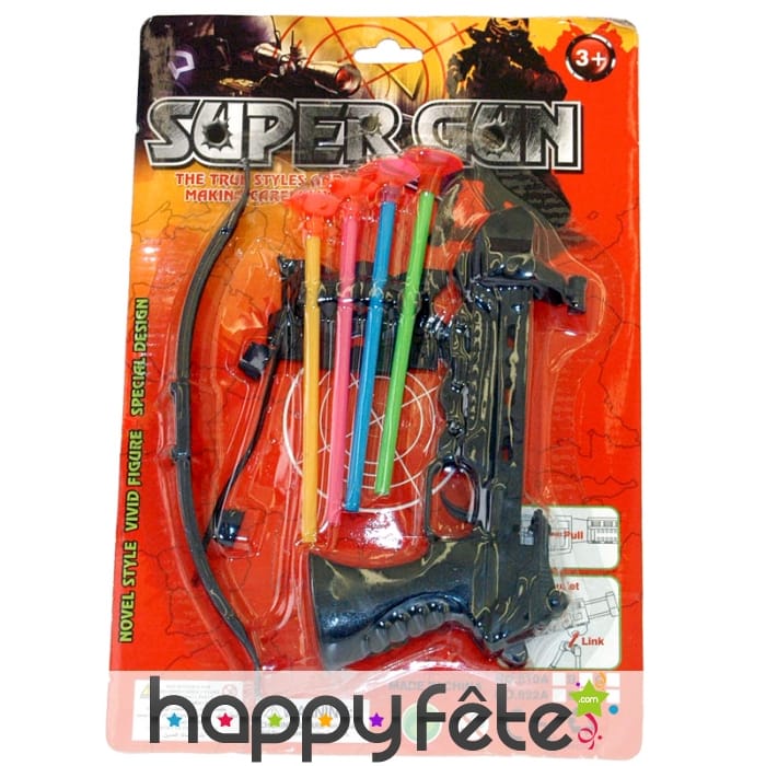 Arbalète de 21 cm avec 4 flèches