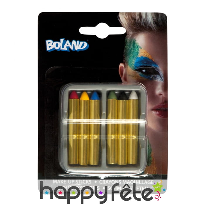 Assortiment de 6 crayons de maquillage