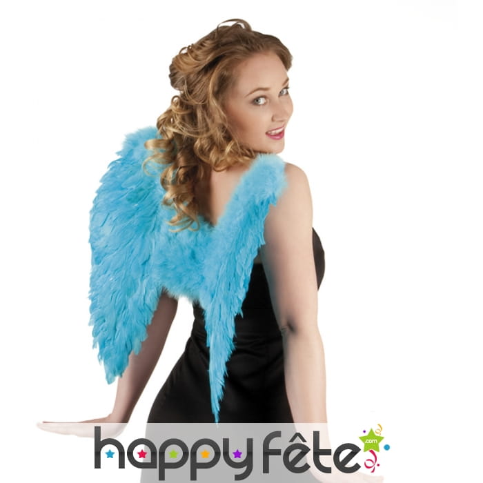 Ailes d'ange turquoises en plumes