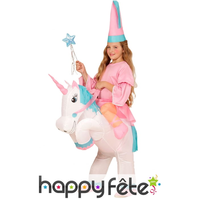 A dos de licorne gonflable pour enfant