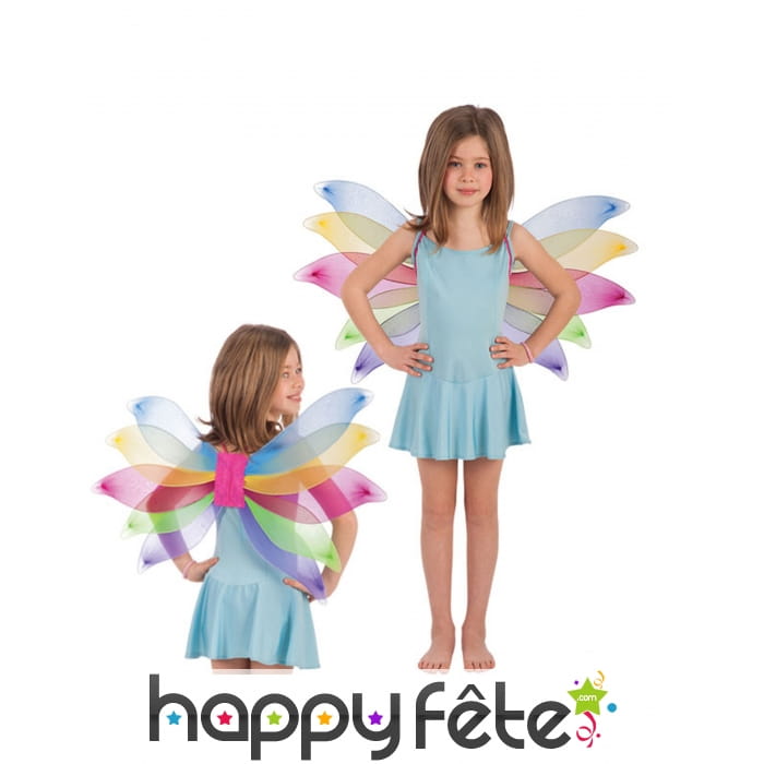 Ailes de fées multicolore fille 38x84cm