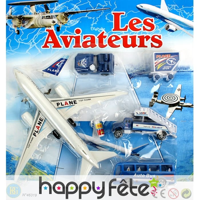 Avion de ligne 19 cm + véhicules