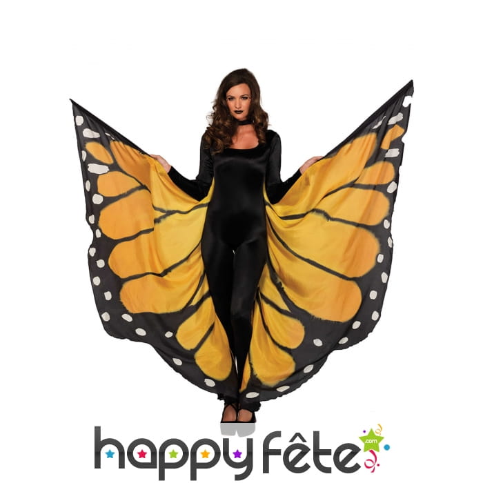 Ailes de papillon géant noir jaune