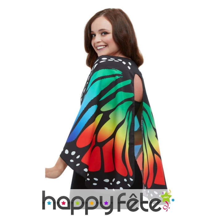 Ailes de papillon multicolore en tissus pour femme