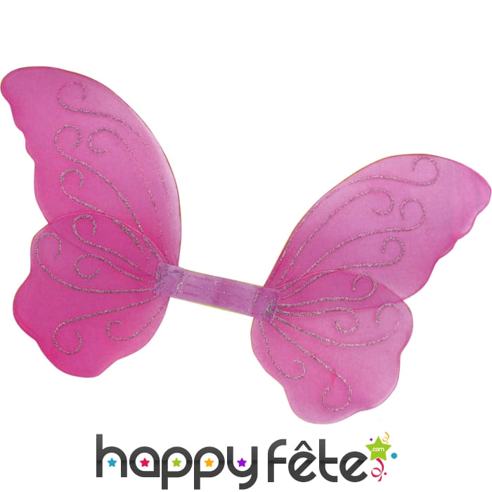 Ailes de papillon rose avec paillettes