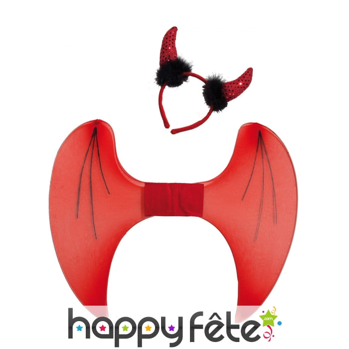 Ailes et cornes de diable rouge pour enfant