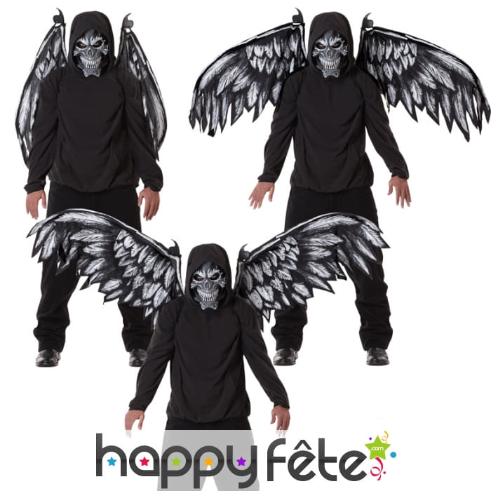 Ailes et masque d'ange squelette