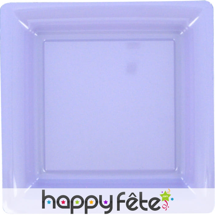 Assiette en plastique carrée lavande