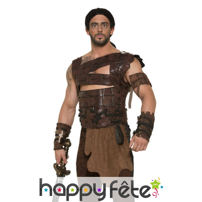 Armure lanières de cuir marron