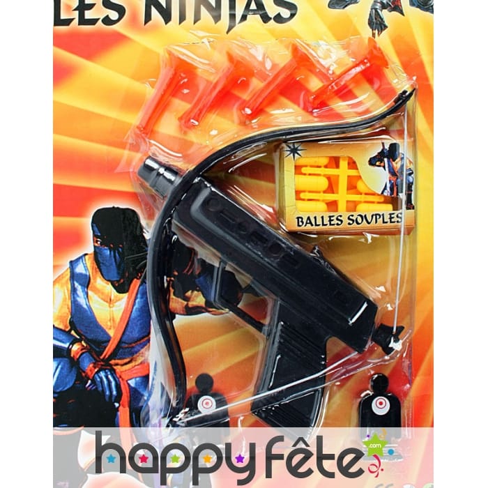 Arbalète ninja 17 cm avec flèches et cibles