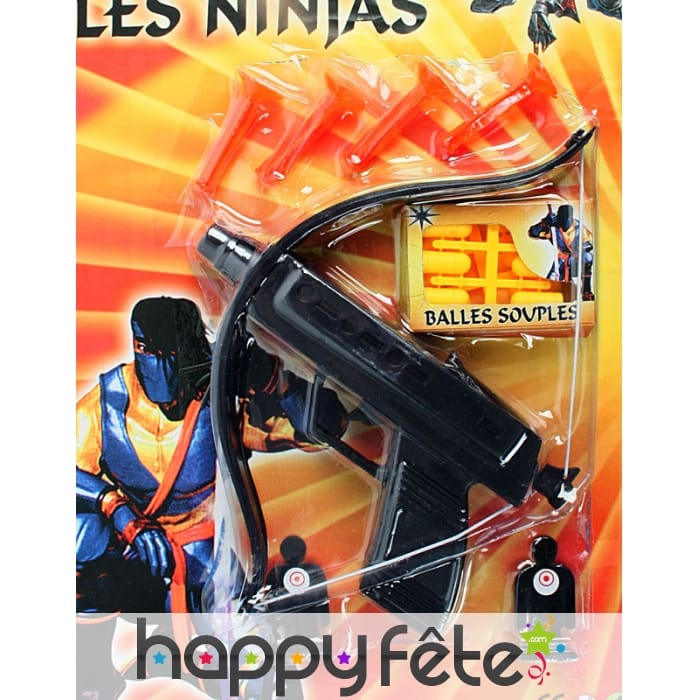 Arbalète ninja 17 cm avec flèches et cibles