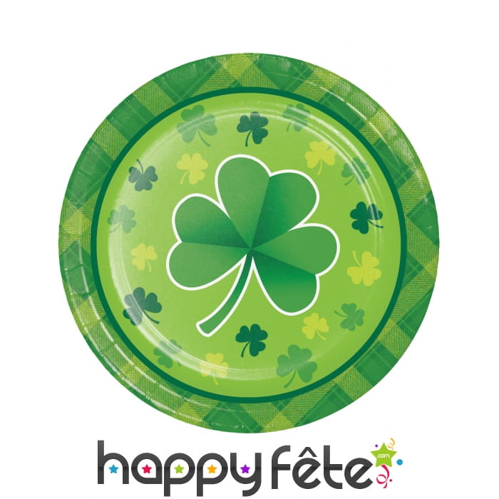 Assiettes pour la St Patrick en carton de 18cm