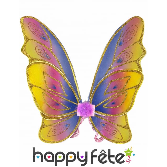 Ailes papillon pastelle multicolores pour enfant
