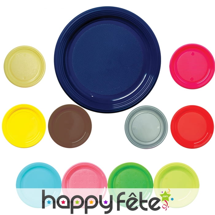 Assiettes rondes en plastique