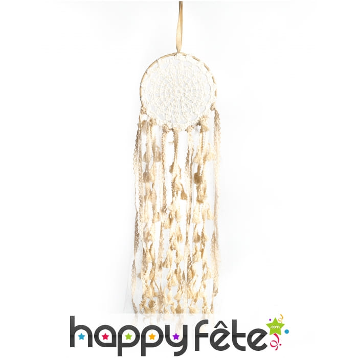 Attrape rêve ivoire de 15 x 50 cm