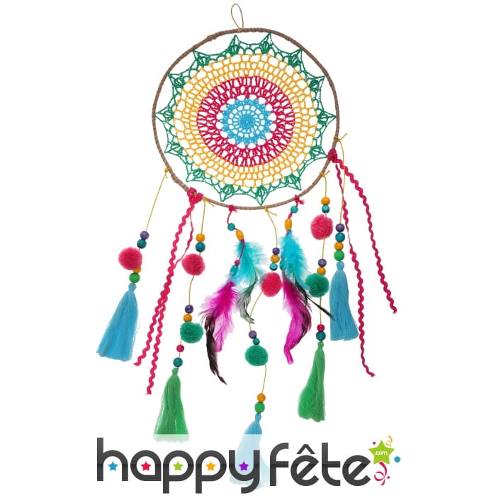 Attrape rêve Mexicain coloré en bois