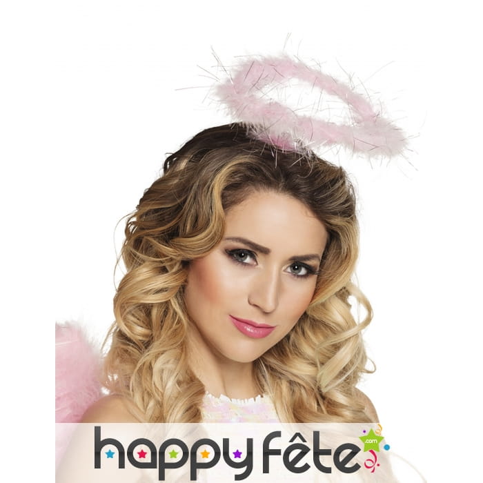 Auréole rose sur serre-tête