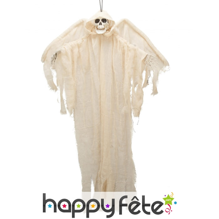 Ange squelette blanc à suspendre de 110cm