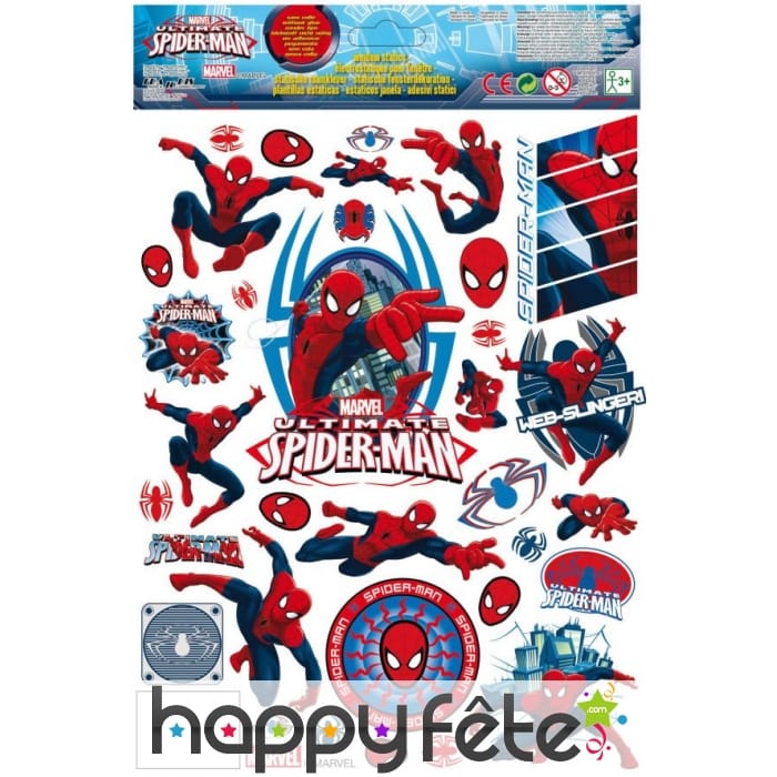 Autocollants Spiderman pour fenêtres, 30 x 20 cm