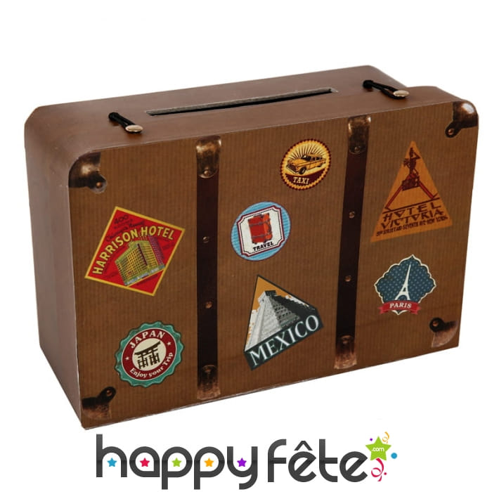 Ancienne valise de voyage en carton