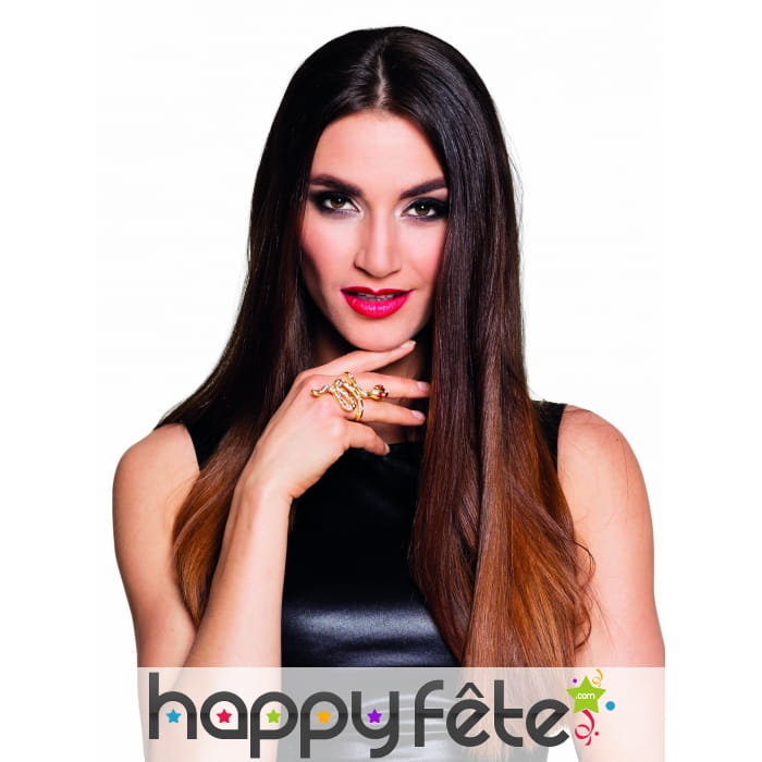 Bague 2 doigts serpent doré