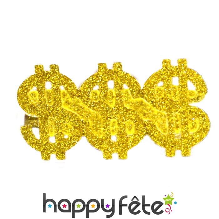 Bague 3 doigts dollars dorés