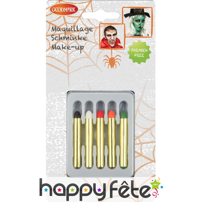 Boite 5 crayons de maquillage halloween