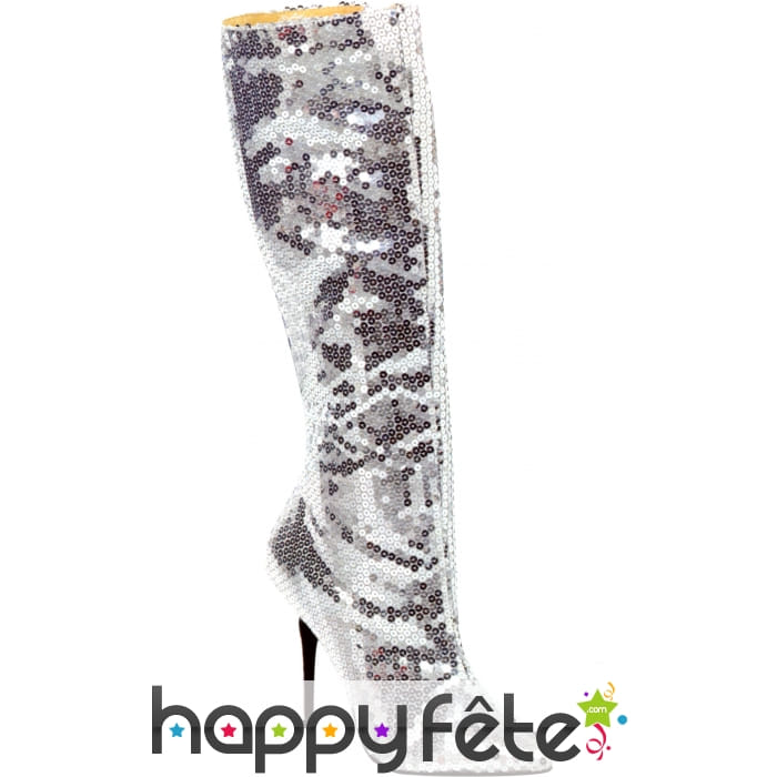 Bottes argent à paillettes