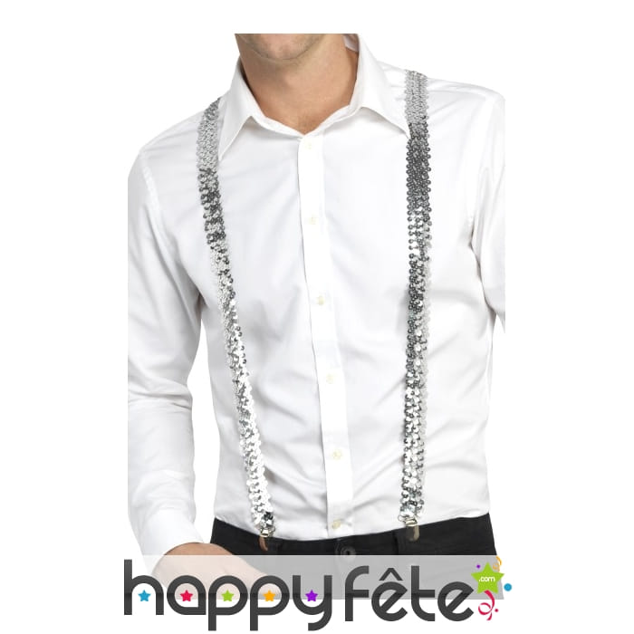 Bretelles argentées à sequins