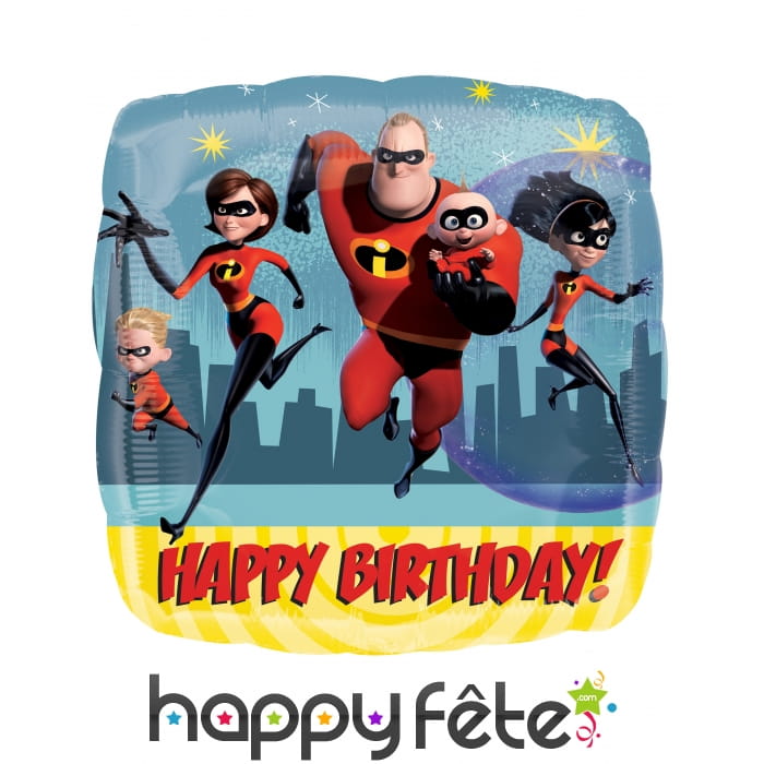 Ballon anniversaire carré Les Indestructibles,43cm