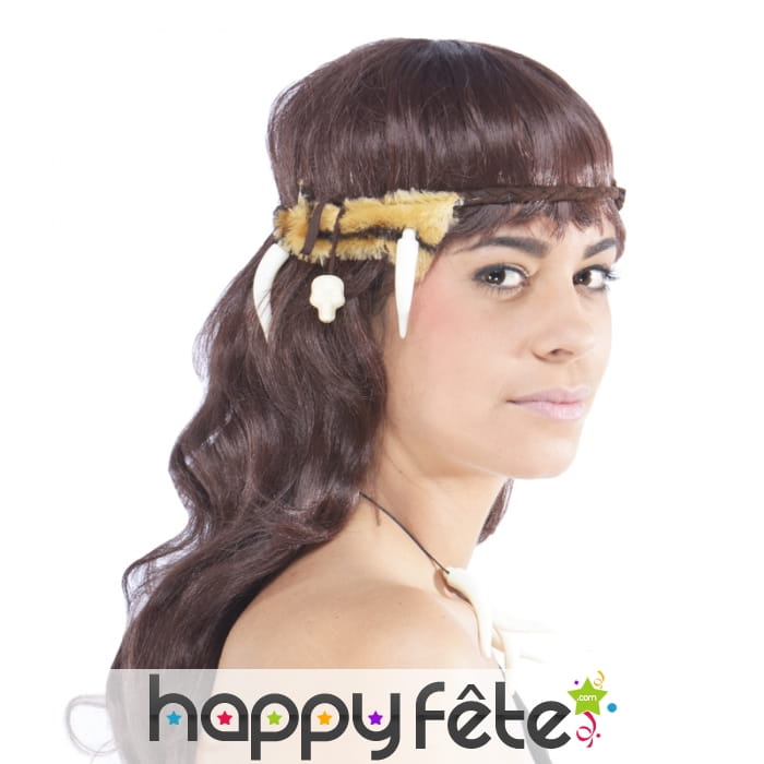 Bandeau à cheveux de fourrure et dents