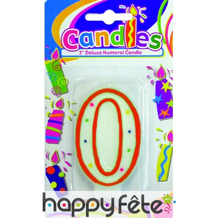 Bougie anniversaire chiffre 0