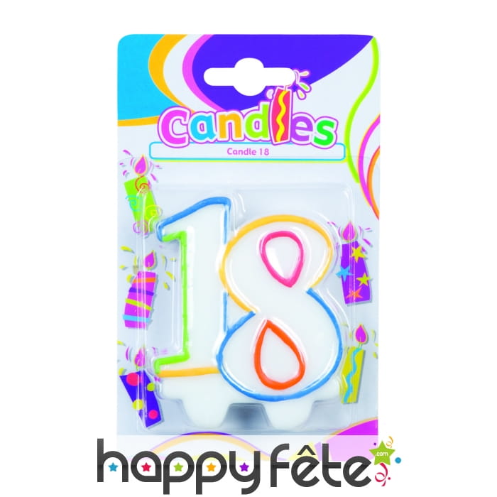 Bougie anniversaire chiffre 18