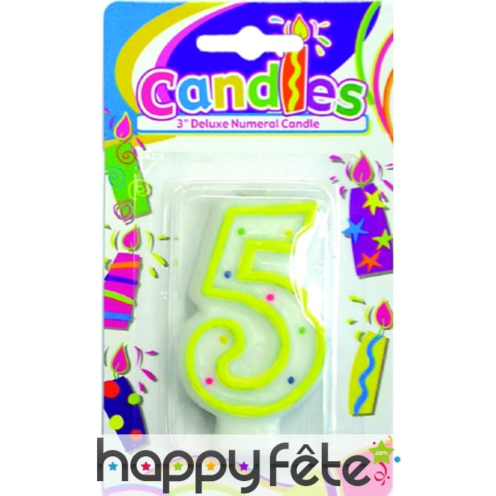 Bougie anniversaire chiffre 5