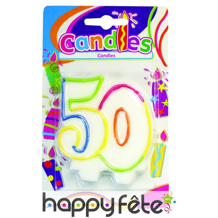 Bougie anniversaire chiffre 50