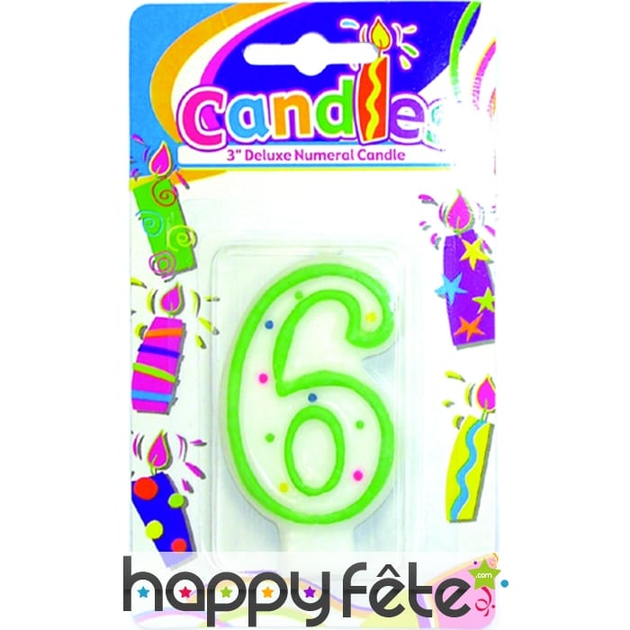 Bougie anniversaire chiffre 6