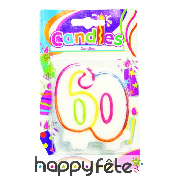 Bougie anniversaire chiffre 60