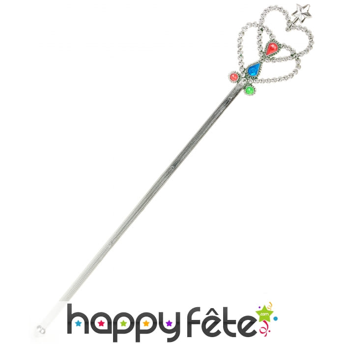 Baguette argentée de fée avec strass